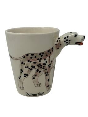 World Market 3D Dalmatian Dog Mug Ceramic Coffee Cup Spotted Handle